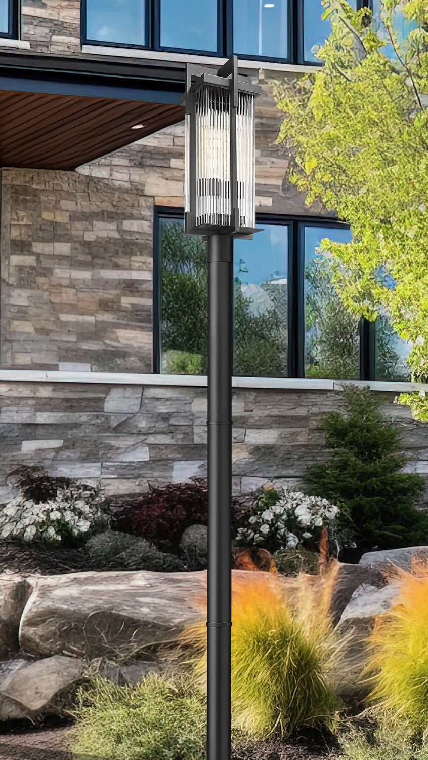 Z-Lite - 5031PHBR-5012P-BK - Two Light Outdoor Post Mount - Fortis - Sand Black