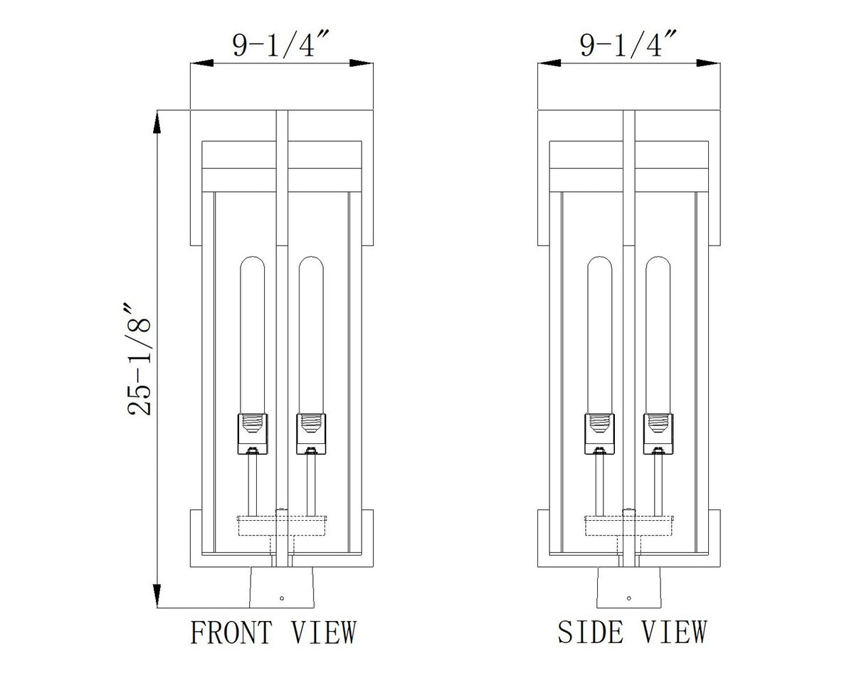 Z-Lite - 5031PHBS-BK - Two Light Outdoor Post Mount - Fortis - Sand Black