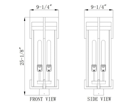 Z-Lite - 5031PHBS-BK - Two Light Outdoor Post Mount - Fortis - Sand Black