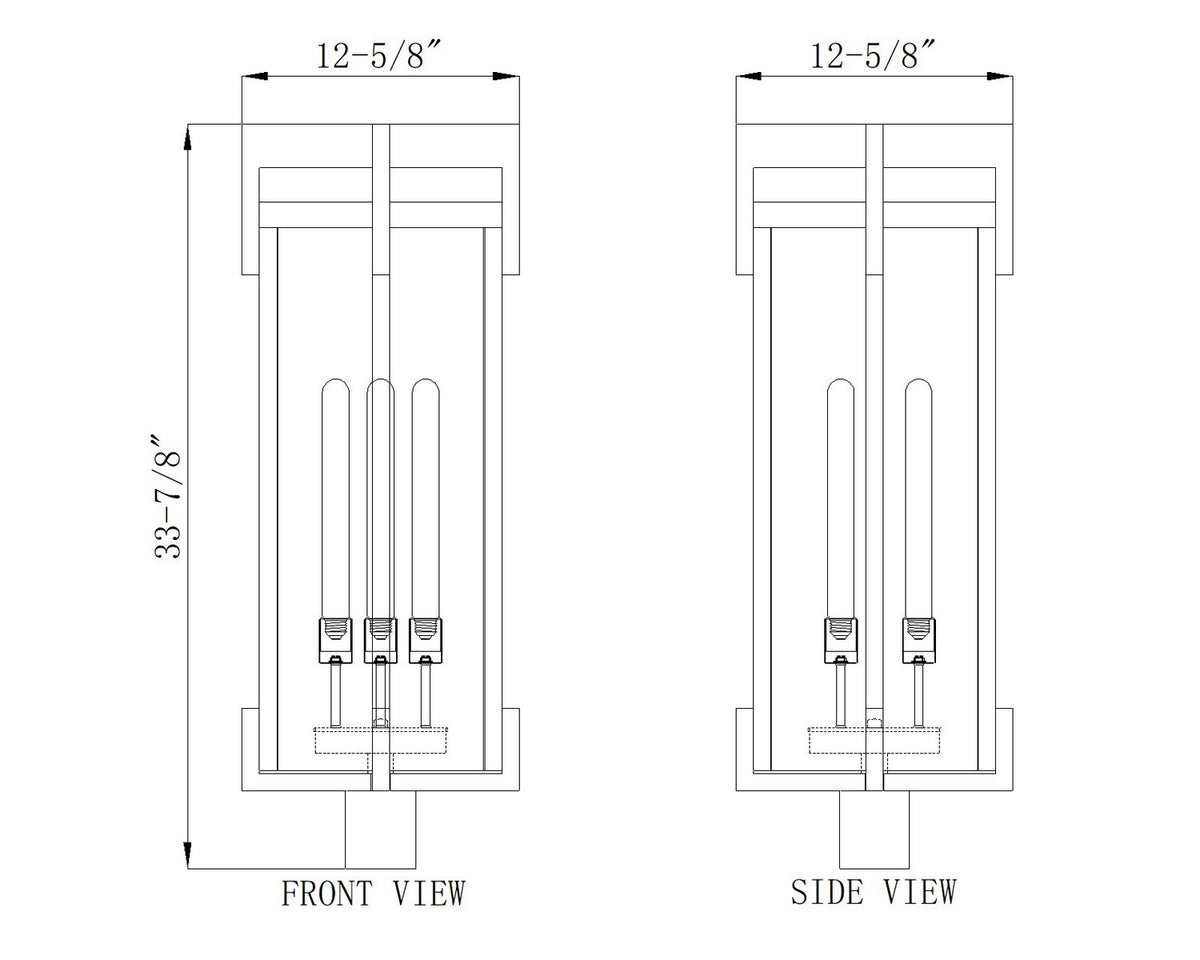 Z-Lite - 5031PHXLR-BK - Three Light Outdoor Post Mount - Fortis - Sand Black