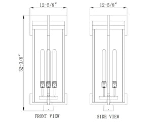 Z-Lite - 5031PHXLS-BK - Three Light Outdoor Post Mount - Fortis - Sand Black