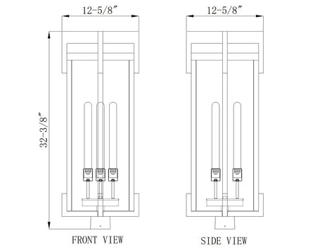 Z-Lite - 5031PHXLS-BK - Three Light Outdoor Post Mount - Fortis - Sand Black