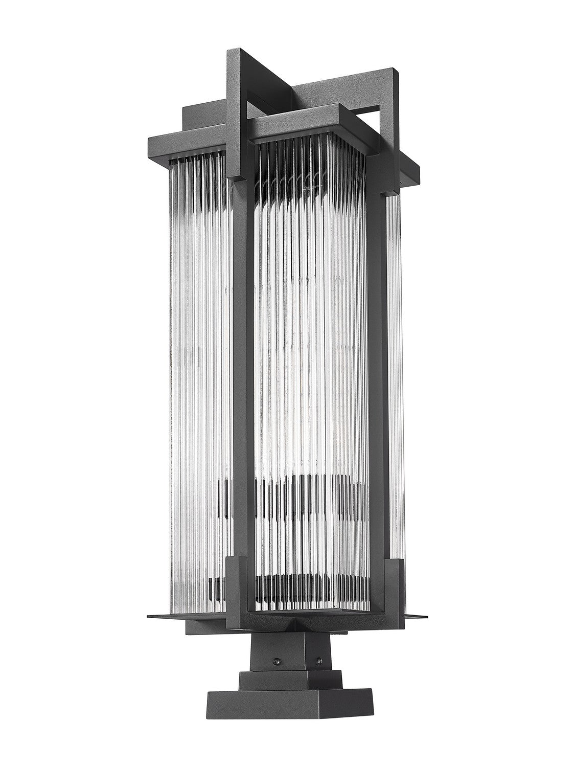 Z-Lite - 5031PHXLS-SQPM-BK - Three Light Outdoor Pier Mount - Fortis - Sand Black