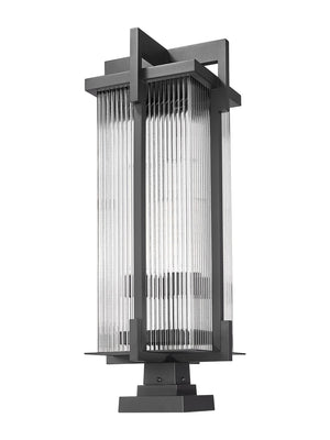 Z-Lite - 5031PHXLS-SQPM-BK - Three Light Outdoor Pier Mount - Fortis - Sand Black