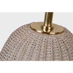 Visual Comfort Signature - CHA 8745ASW/AB-L - LED Table Lamp - Kokomo - Ash Wicker and Antique-Burnished Brass