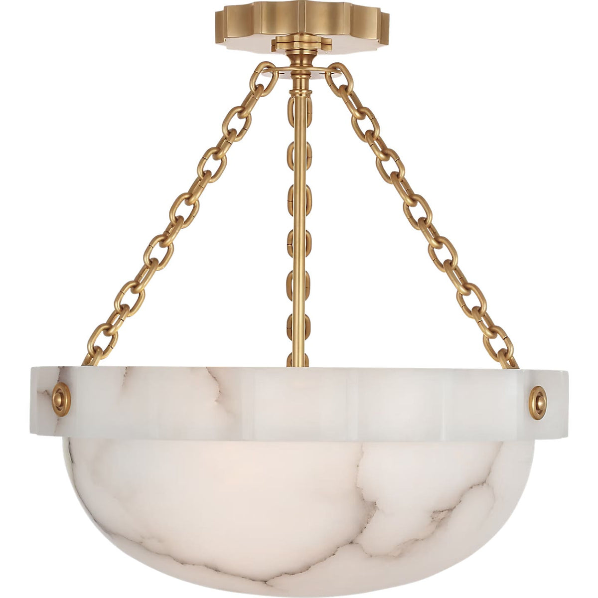 Visual Comfort Signature - CHC 4070ALB - LED Semi-Flush Mount - Fluted Band - Alabaster