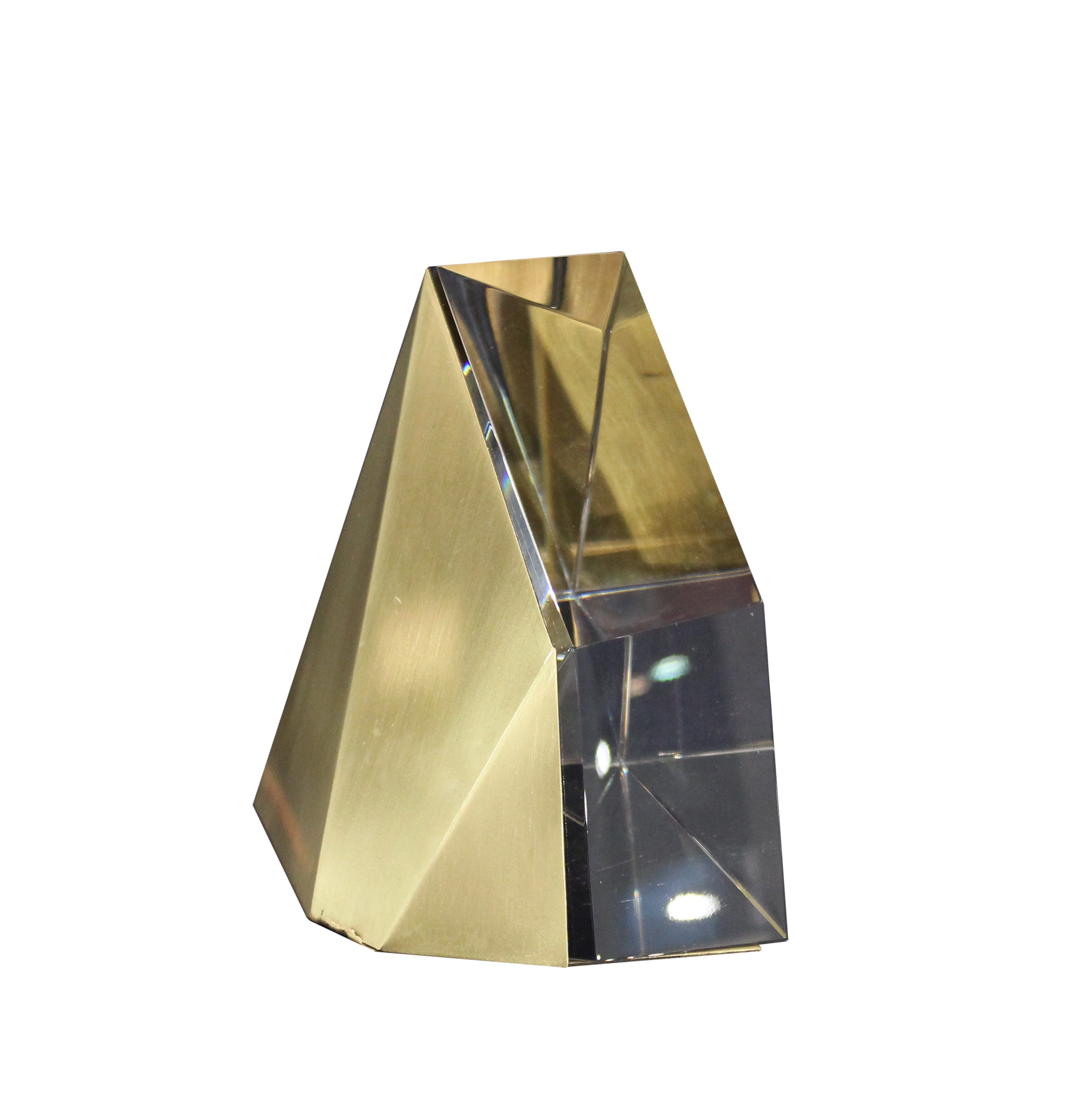 Crystal and Brass Bookend