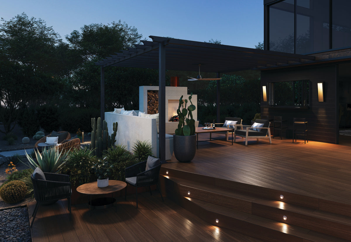 Showcasing outdoor step lighting