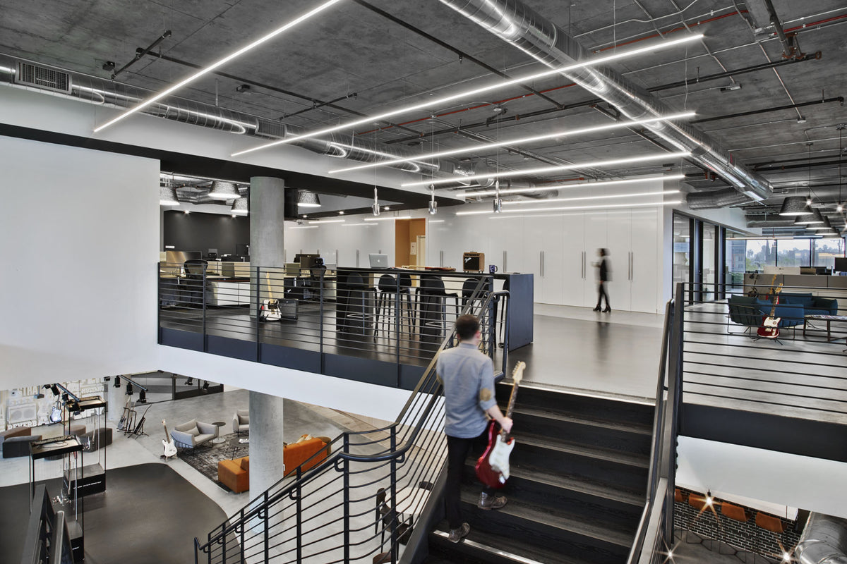 Showcasing suspended linear lighting