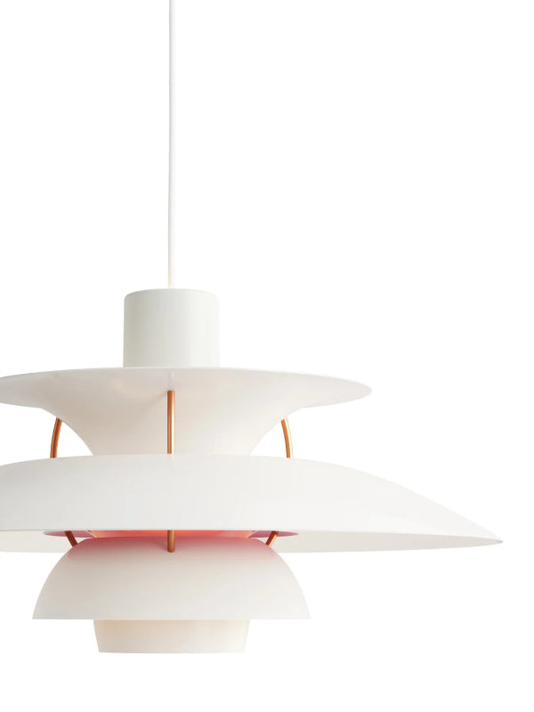 Modern pendant lamp with white and gold design on a white background - Suspension Lights