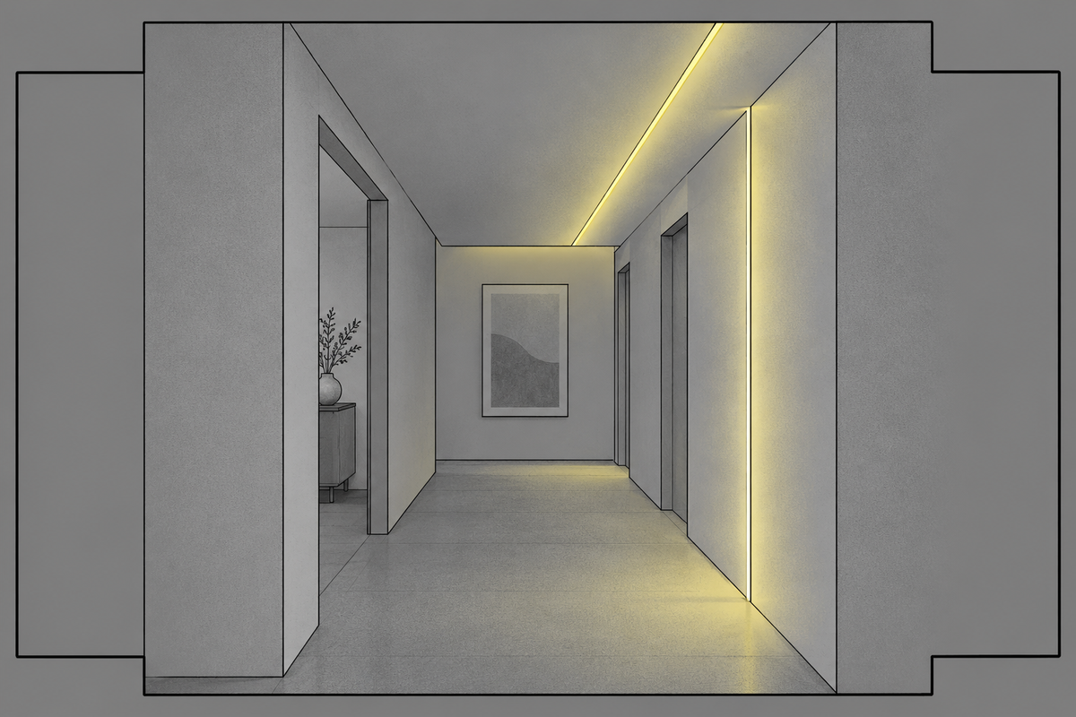 Trimless and Mud-In Linear Lighting illustration