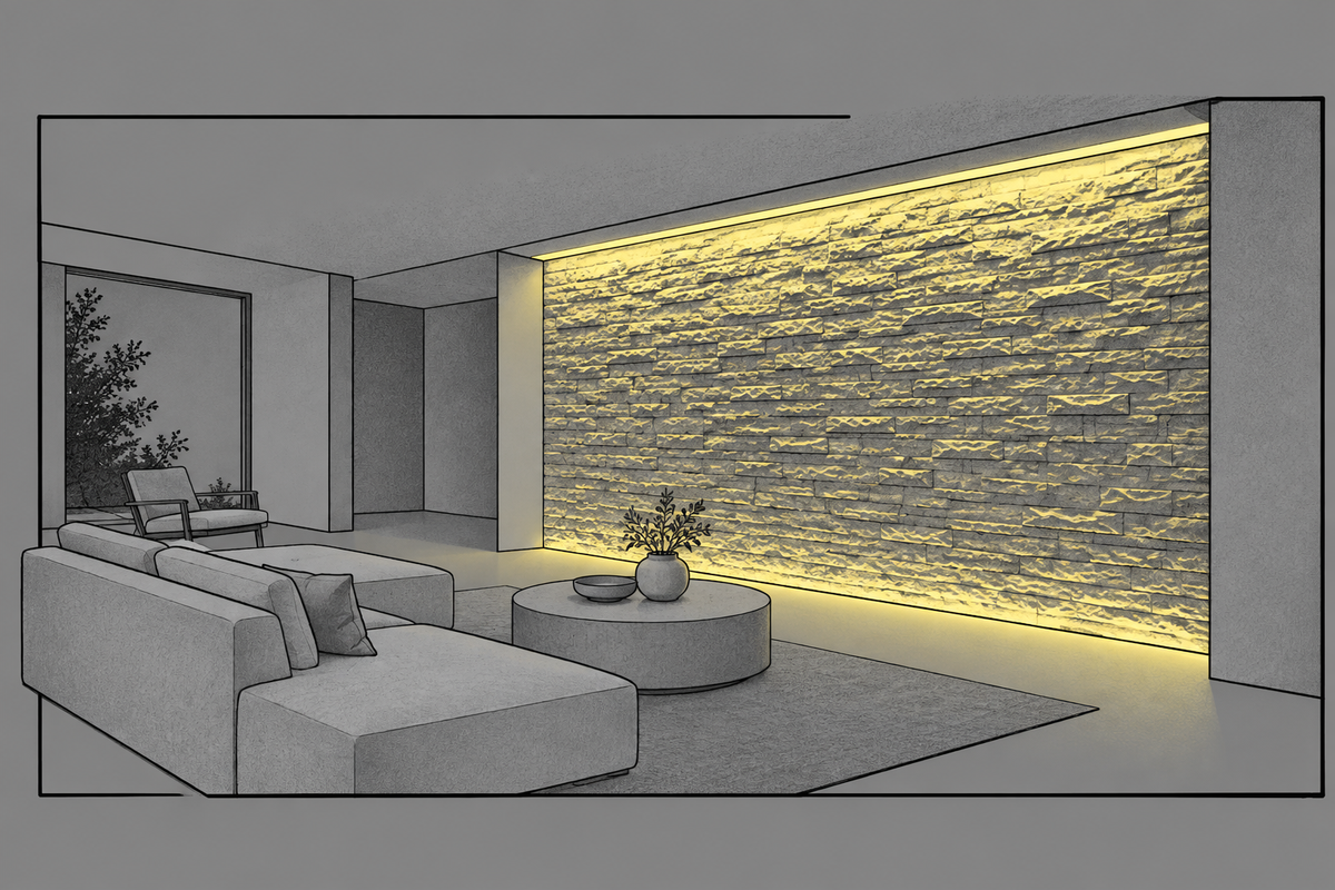 Wall-Grazing Lighting illustration