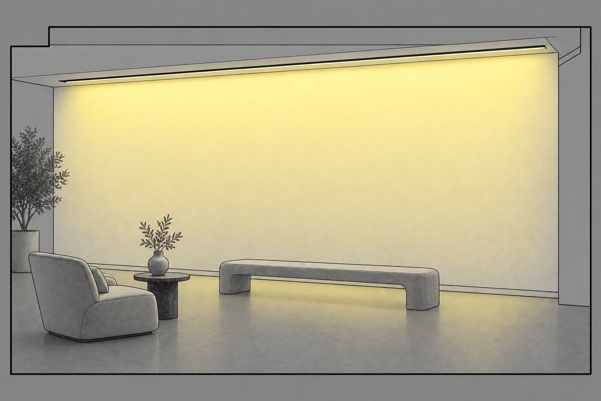 Wall-wash lighting illustration