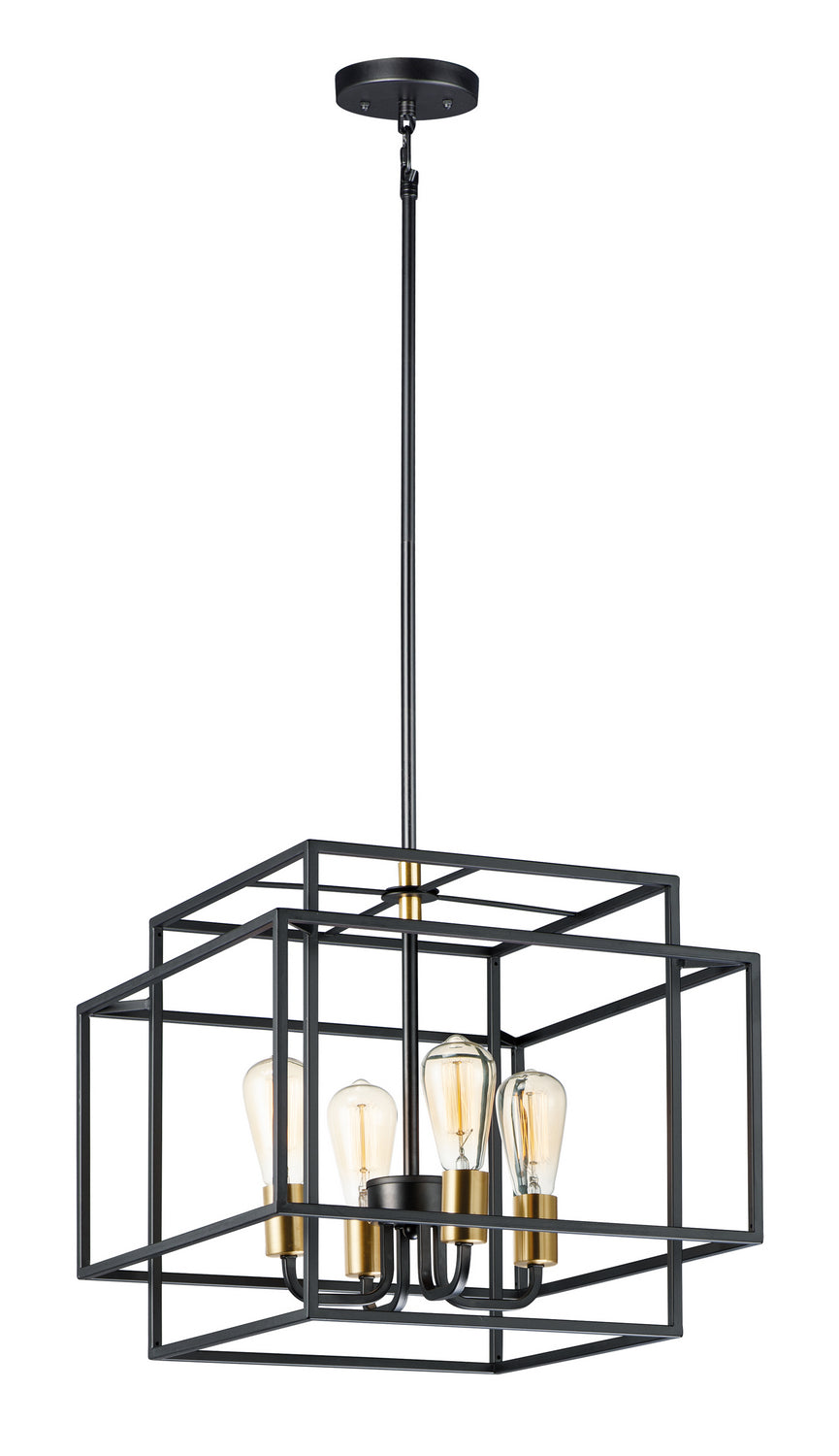 Maxim - 10247BKSBR - Four Light Pendant - Liner - Black / Satin Brass